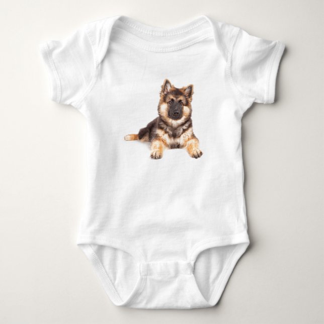 Border Collie German Shepherd Mix Baby Strampler (Vorderseite)