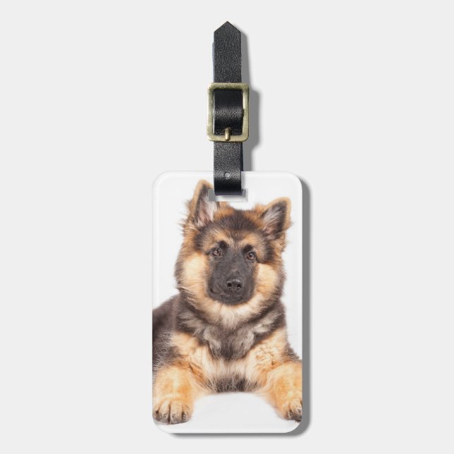 Border Collie German Shepherd Mix Gepäckanhänger (Vorderseite vertikal)