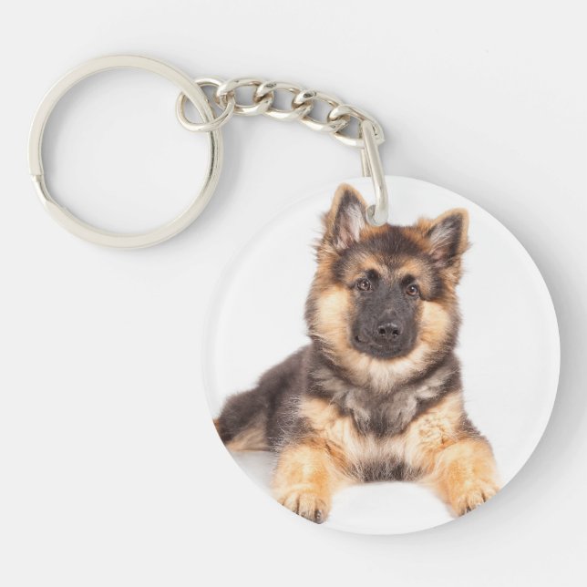 Border Collie German Shepherd Mix Schlüsselanhänger (Vorderseite)