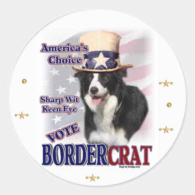 Border Collie Geschenke Runder Aufkleber (Vorderseite)