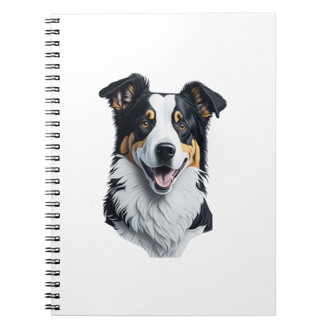 Border Collie Gesicht Notizblock (Vorderseite)