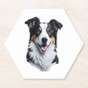 Border Collie Gesicht Untersetzer