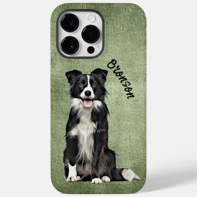 Border Collie Grunge Case-Mate iPhone Case (Rückseite)
