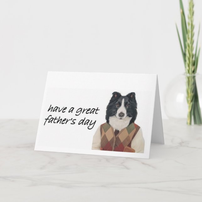 Border Collie Grußkarte~Vatertag Karte (Vorderseite)