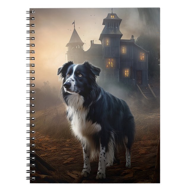 Border Collie Halloween Beängstigend Notizblock (Vorderseite)