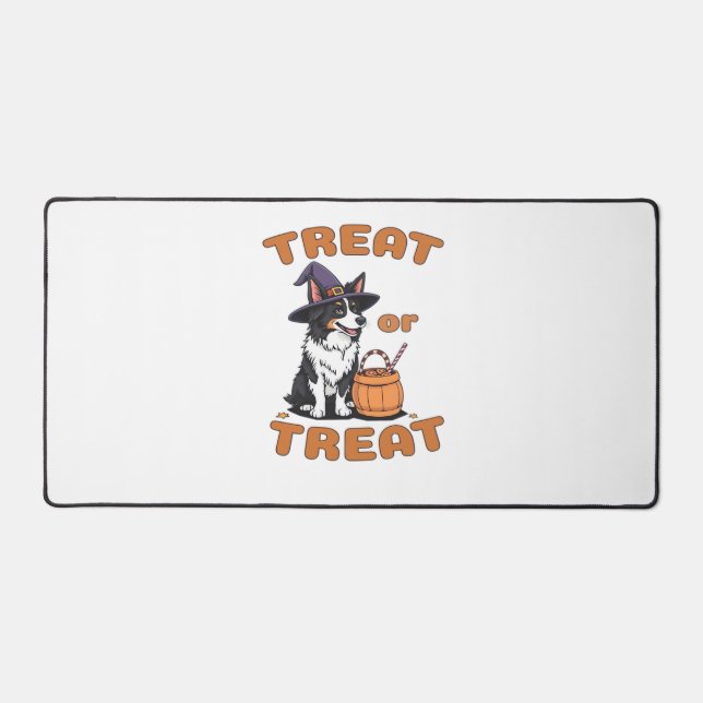 Border Collie Halloween Dog Kostüm "Leckerei oder  Schreibtischunterlage (Vorderseite)