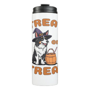 Border Collie Halloween Dog Kostüm "Leckerei oder  Thermosbecher