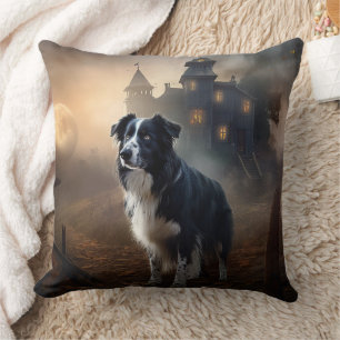 Border Collie Halloween Gruselig Kissen