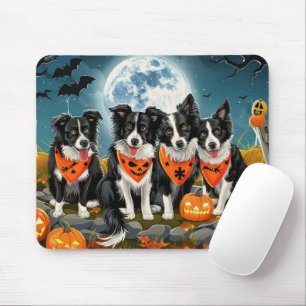 Border Collie Halloween Gruselig Mousepad