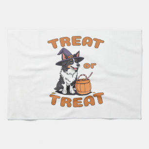 Border Collie Halloween-Hundekostüm �Süßes oder Sa Geschirrtuch