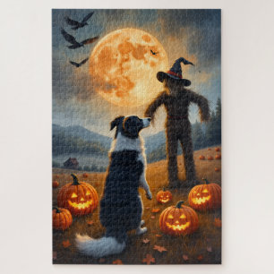 Border Collie Halloween-Kürbisfeld Kunst
