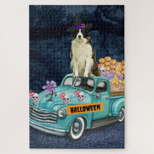 Border Collie Halloween-LKW Gruselige Nacht
