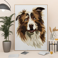 Border Collie Handgemalte Illustration