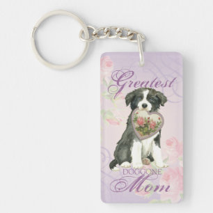 Border Collie Heart Mama Schlüsselanhänger