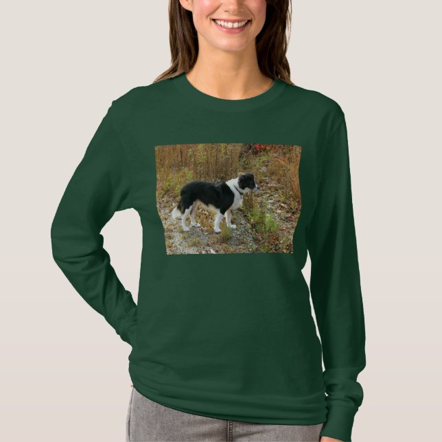 Border-Collie-Herbst T-Shirt (Vorderseite)