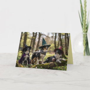 Border Collie Hexe Halloween Karte