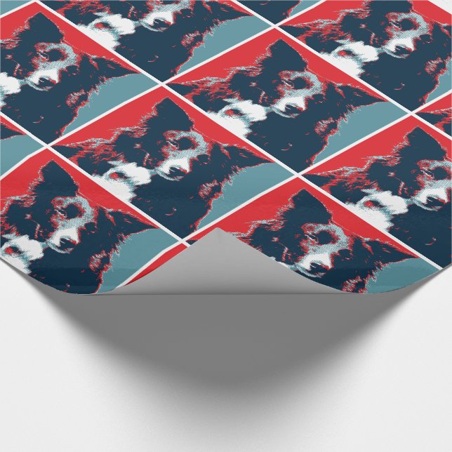 Border Collie Hope Parody Poster Geschenkpapier (Ecke)