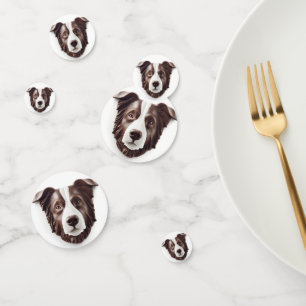 Border Collie Hund 3D Inspiriert Konfetti