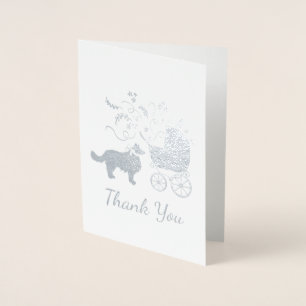 Border Collie Hund Baby Shower Welpe Grau Folienkarte