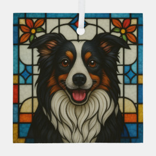Border Collie Hund "Bleiglas" Ornament Aus Glas