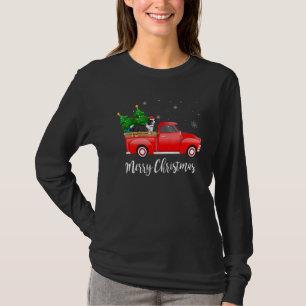 Border Collie Hund fährt auf rotem LKW Weihnachten T-Shirt
