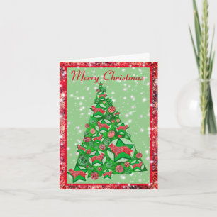 Border Collie Hund Frohe Weihnachten Baum mit Ster Karte