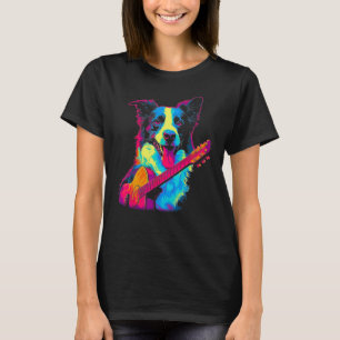 Border Collie Hund Gitarre T-Shirt