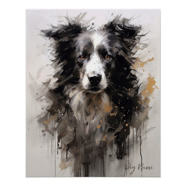 Border Collie Hund im Wind 005 - Yacobsen Deros Poster (Vorderseite)
