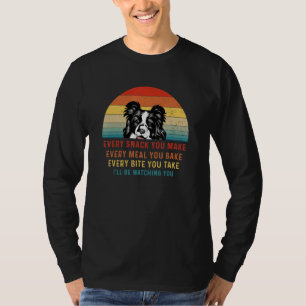 Border Collie Hund jeden Snack, den Sie machen jed T-Shirt