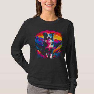 Border Collie Hund Künstler T-Shirt