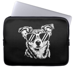 Border Collie Hund mit Sonnenbrille Vintage Hausti Laptopschutzhülle