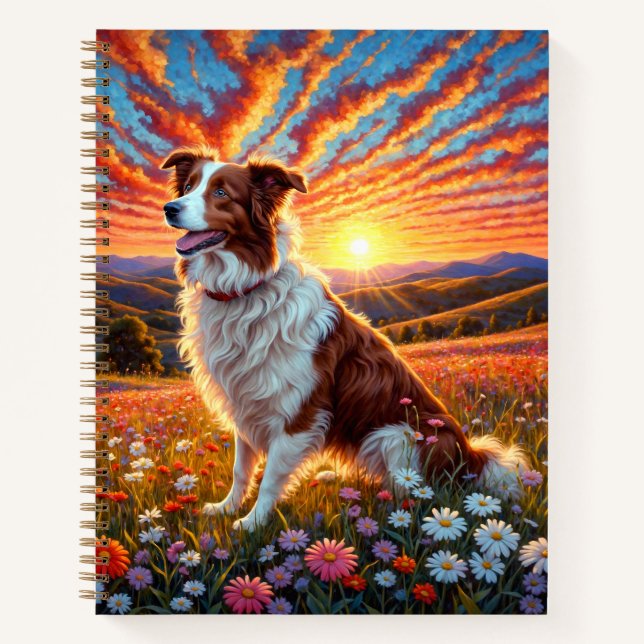 Border Collie Hund Notizbuch (Vorderseite)