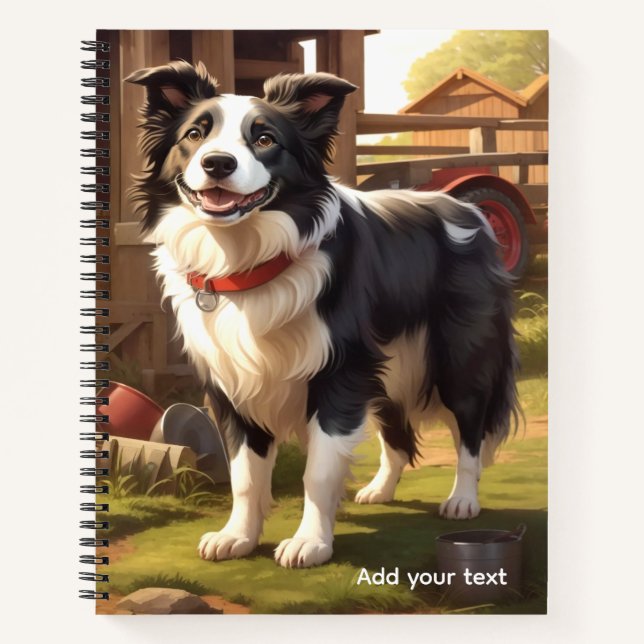 Border Collie Hund Notizbuch (Vorderseite)