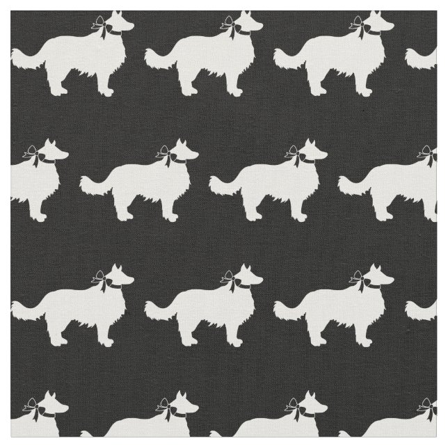 Border Collie Hund Silhouette Haustier Stoff (Nahaufnahme)