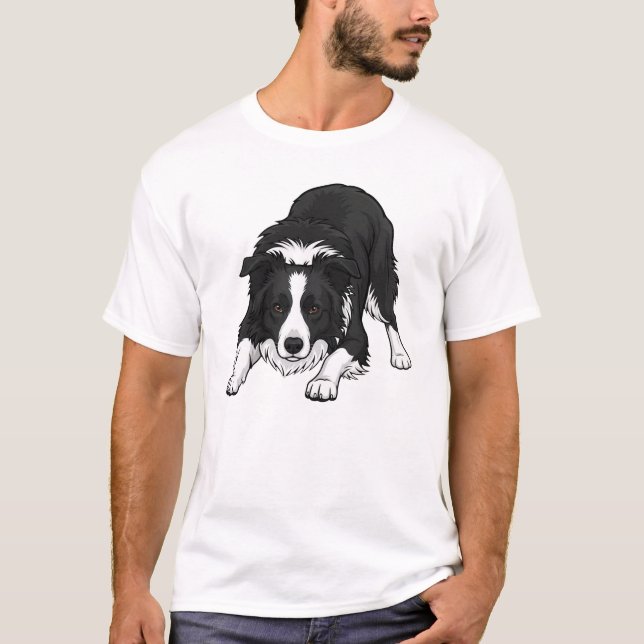 Border Collie Hund T-Shirt (Vorderseite)