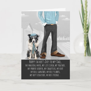 Border Collie Hund und Papa Lustiger Vatertag Feiertagskarte