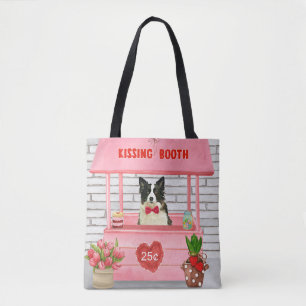 Border Collie Hund Valentinstag Küssstand Tasche