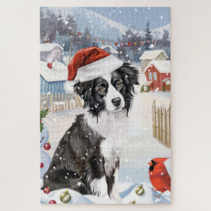 Border Collie Hund Winter Wonderland Weihnachtsfre