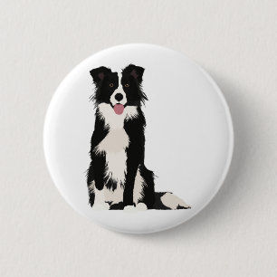 Border Collie Illustration! Button