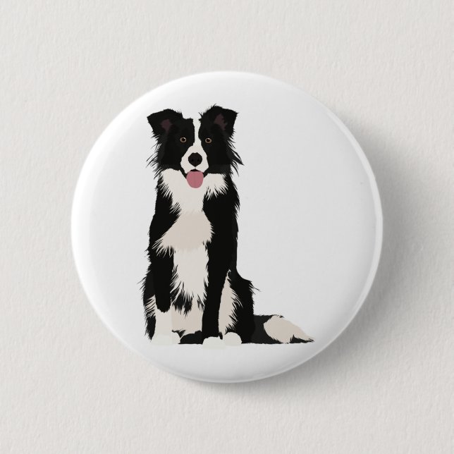Border Collie Illustration! Button (Vorderseite)