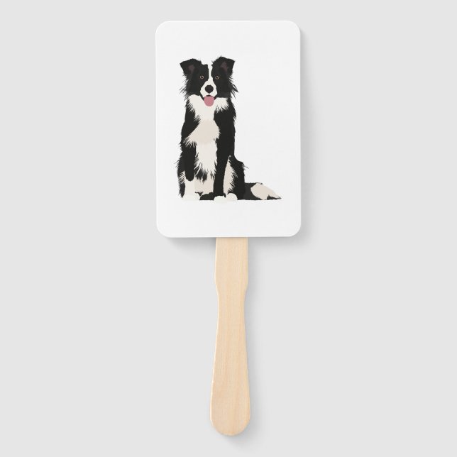 Border Collie Illustration! Fächer (Vorderseite)