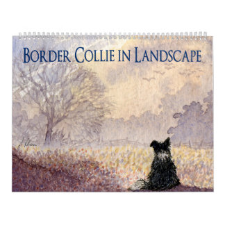 Border Collie im Landschaftskalender Kalender
