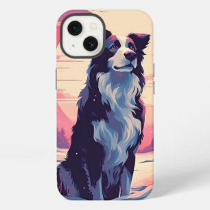 Border Collie im schneebedeckten Wald während des  iPhone Hülle