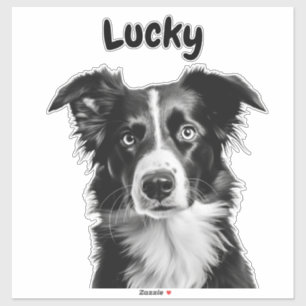 Border Collie Individuelle Name Aufkleber