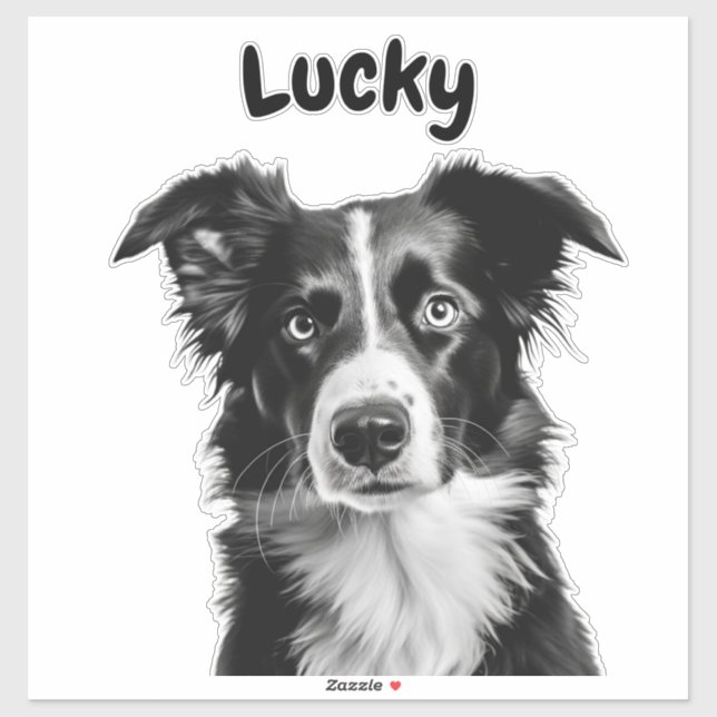 Border Collie Individuelle Name Aufkleber (Blatt)