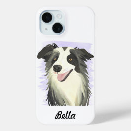 Border Collie | Individuelle Name Wasserfarbe Case-Mate iPhone Hülle