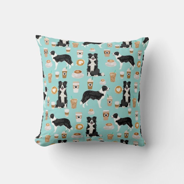 Border Collie Kaffeehund Kissen (Vorderseite)