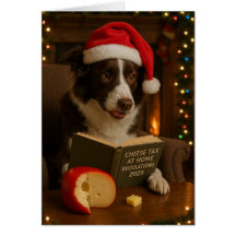 Border Collie 'Käse-Steuer' Weihnachtskarte