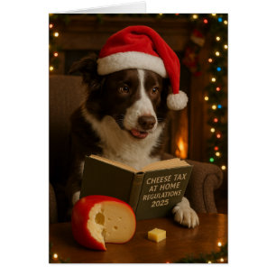 Border Collie 'Käse-Steuer' Weihnachtskarte