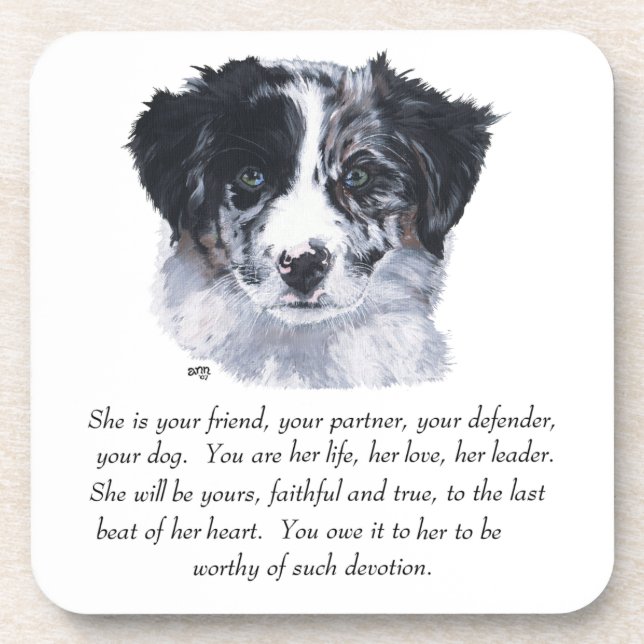 Border Collie Keepsakes Getränkeuntersetzer (Vorderseite)